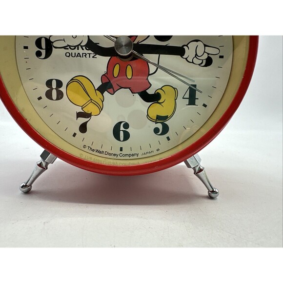 Vintage Mickey Mouse Red Alarm Clock Lorus Quartz Battery Operated-PARTS ONLY - Picture 10 of 12
